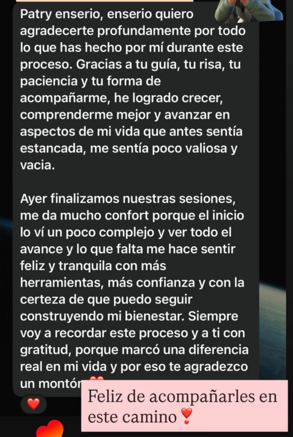 Testimonio de consultante 3