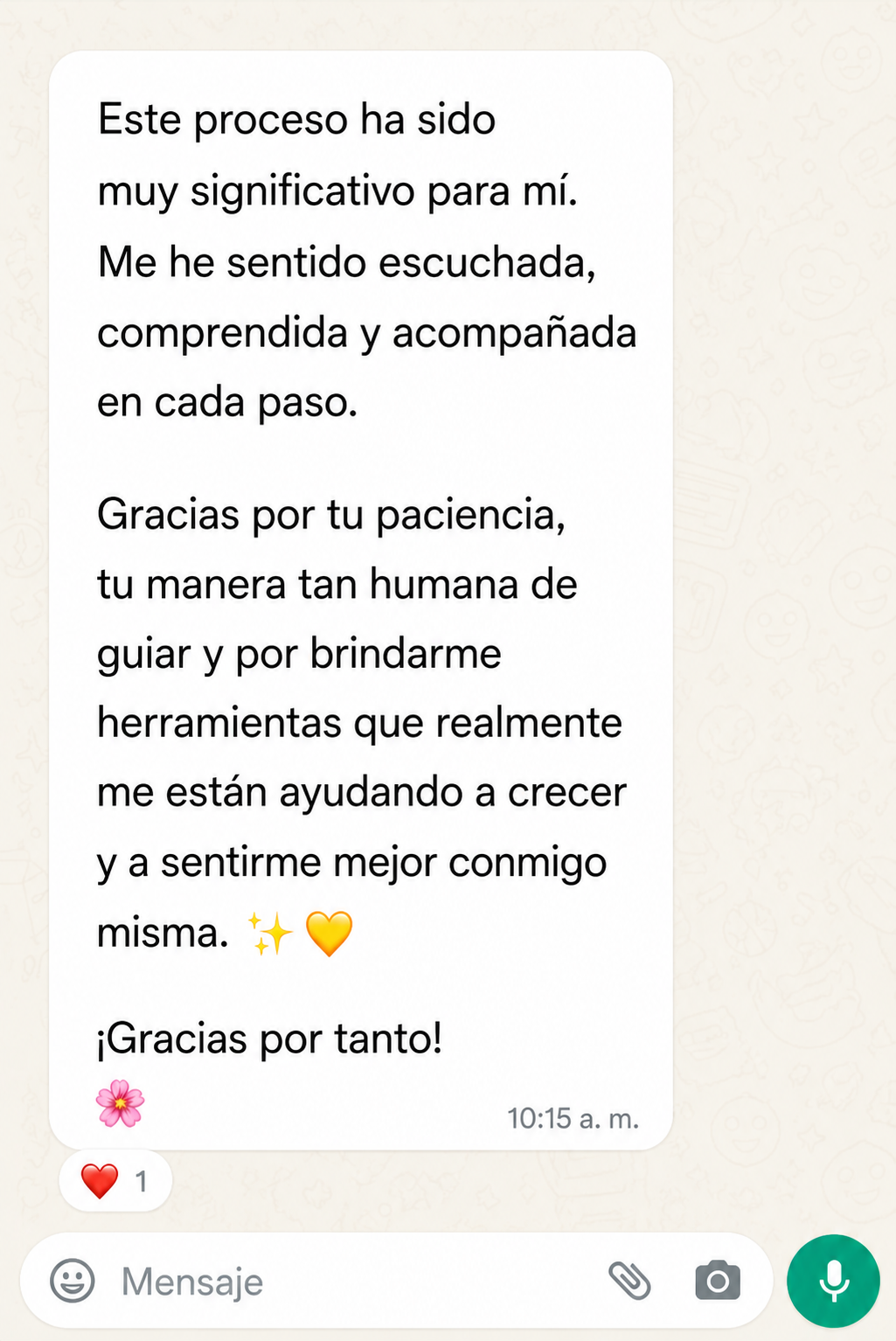 Testimonio 3 de una clienta de Alma en Ruta