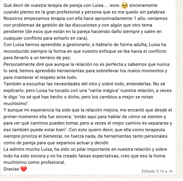 Testimonio 10 de paciente de Luisa Toro