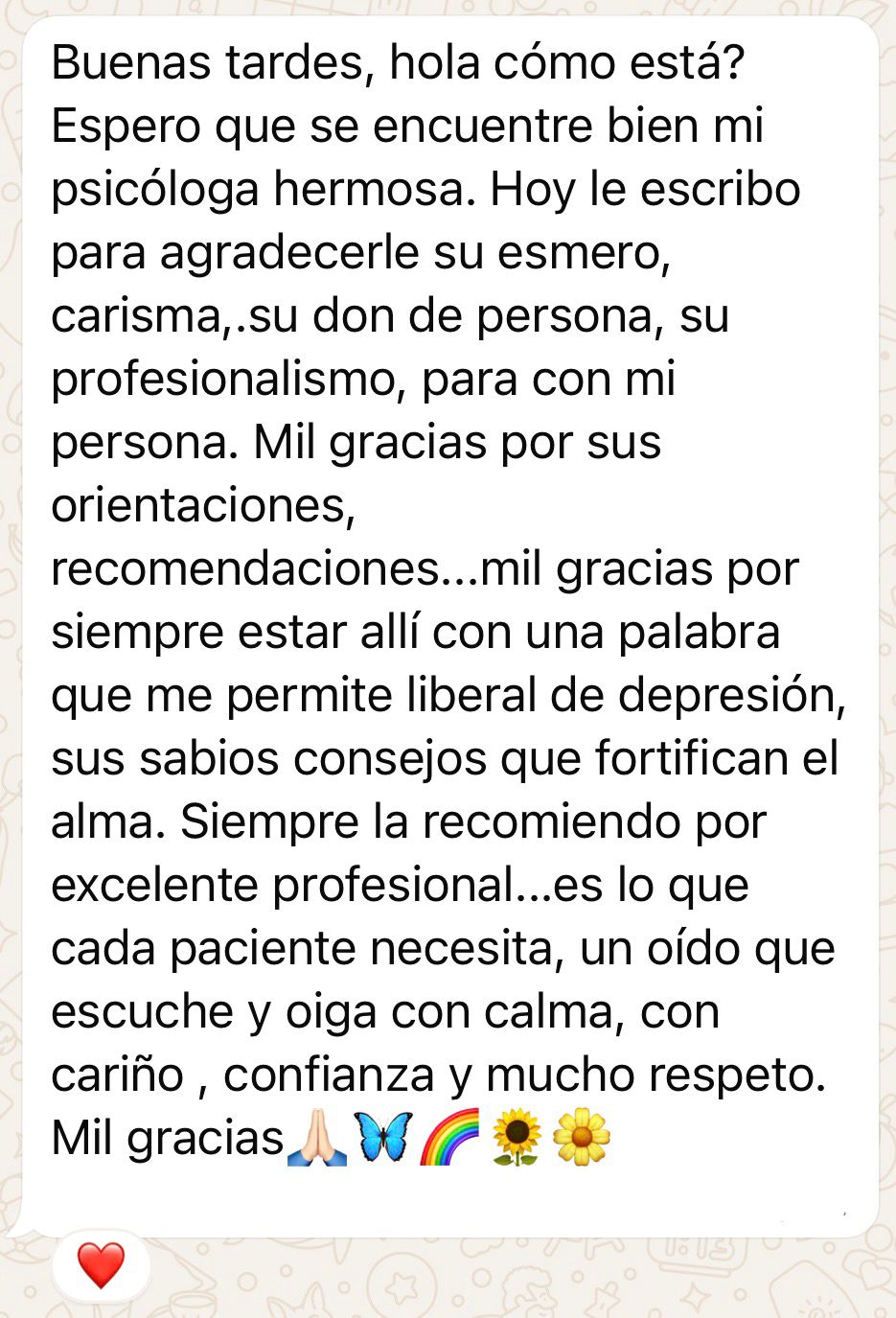 Testimonio de una consultante 1